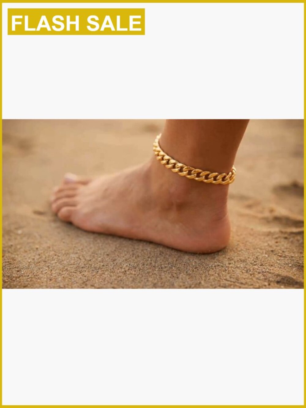 Chunky Cuban Link Anklet for Women Waterproof Gold Plated Adjustable Trendy - Picture 7 of 7